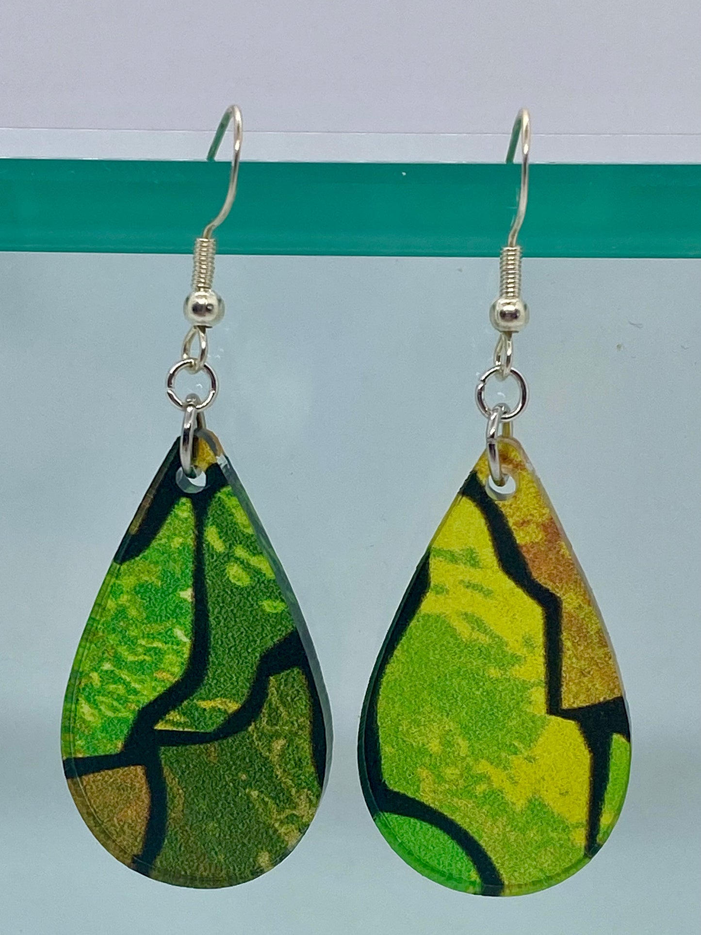 Teardrop “stained glass” earrings