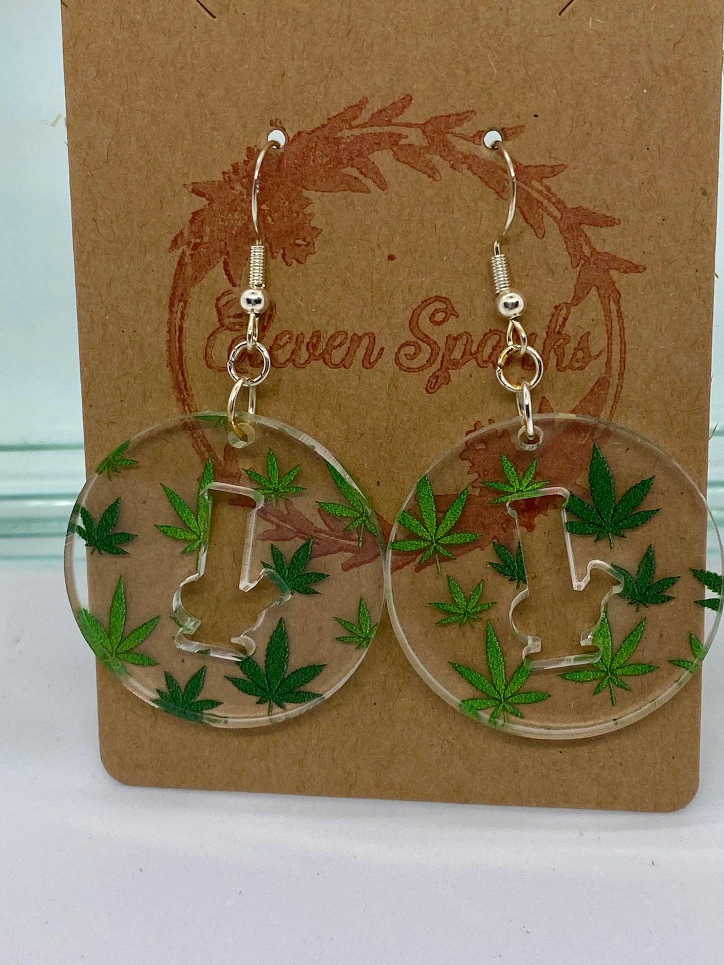 Cannabis “vase” cut-out acrylic earrings