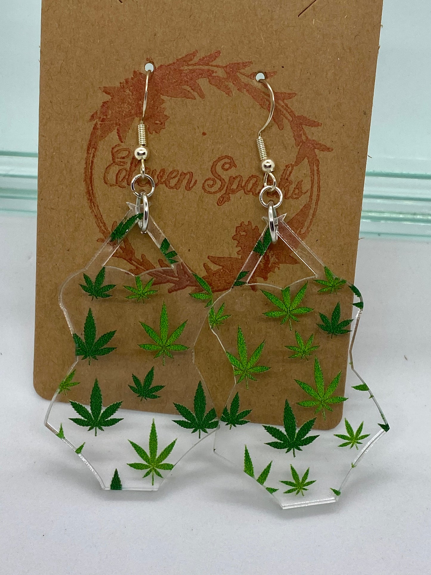 Cannabis halter swimsuit earrings