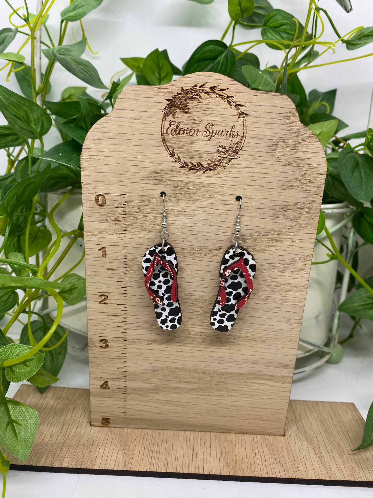 Cow print + classic bandana flip-flop earrings