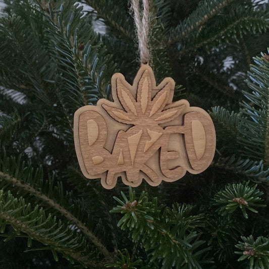 Baked wood ornament