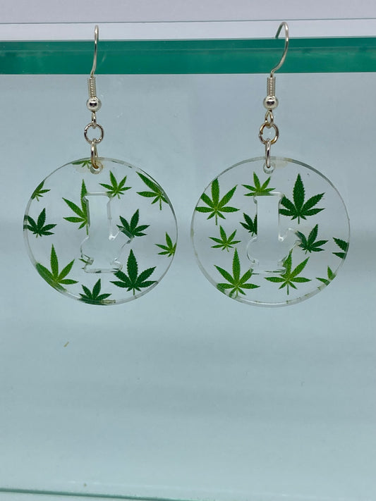 Cannabis “vase” cut-out acrylic earrings