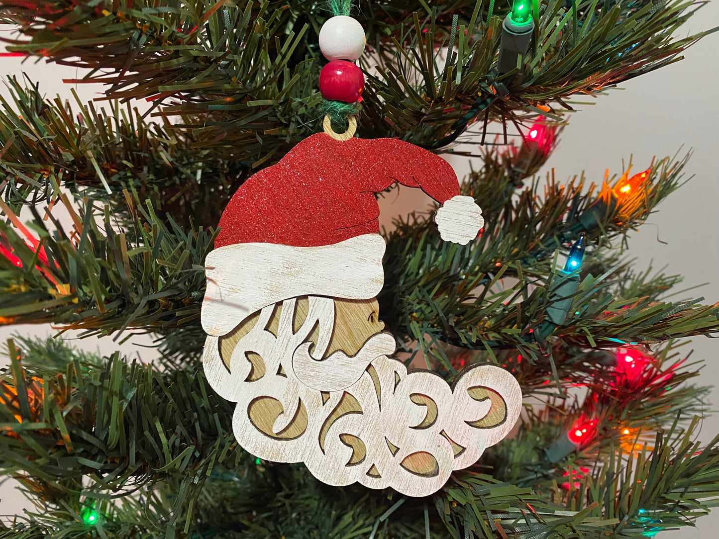 Santa moon ornament