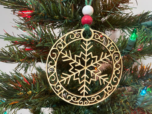 Folk art snowflake ornament