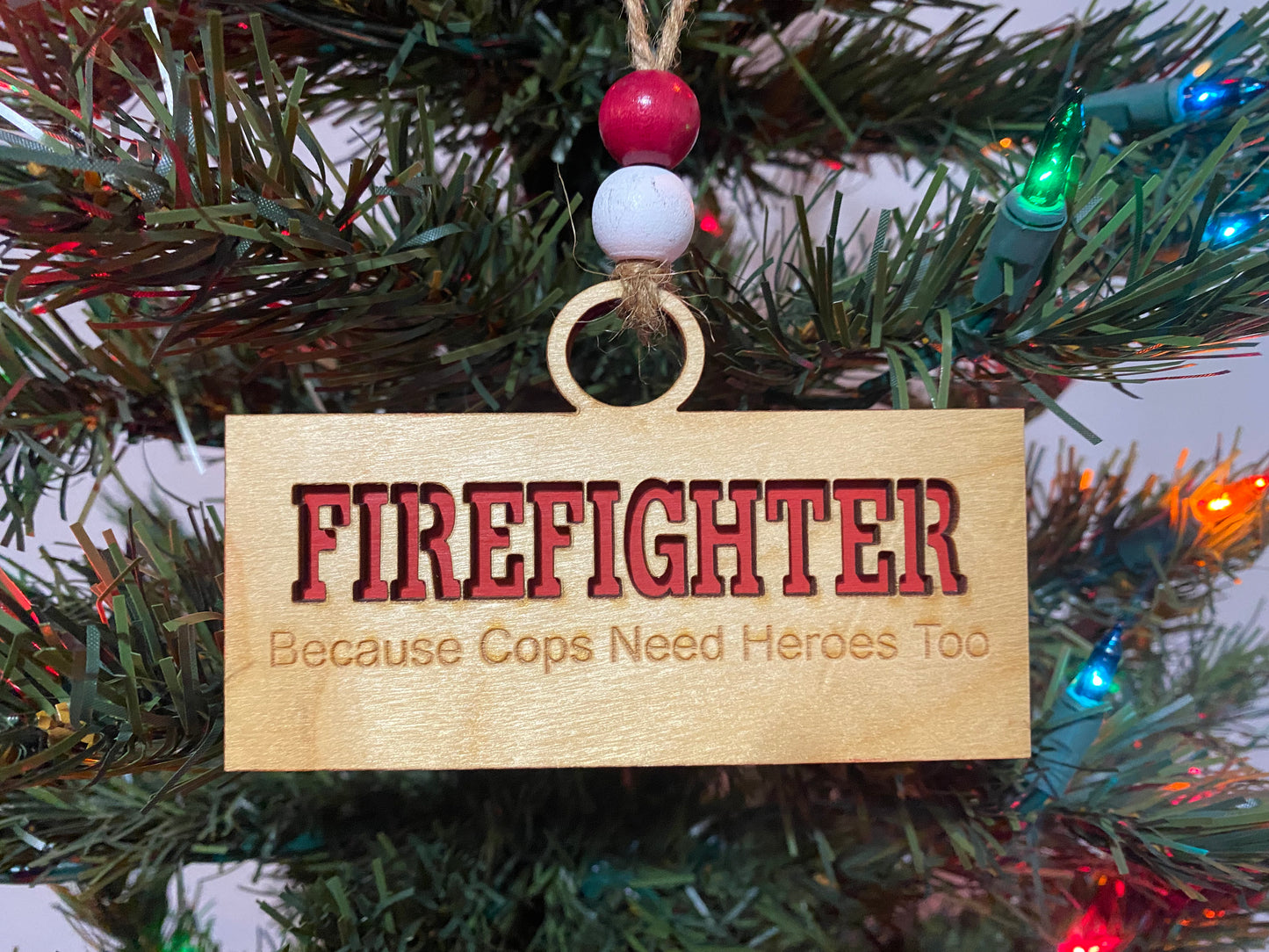 Funny firefighter ornament